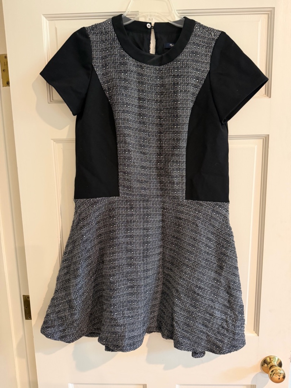 Madewell 2 Black and Gray Tweed Fit-and-Flare Dress